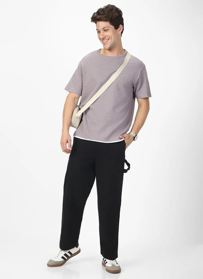 Urbano Fashion  Urbano Fashion Men's Black Loose Baggy Fit Solid Carpenter Trouser Pant with 5 Pockets Non-Stretchable for Men | Best Price UAE